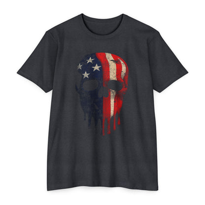 Painted Patriotic Skull - Unisex T-shirt