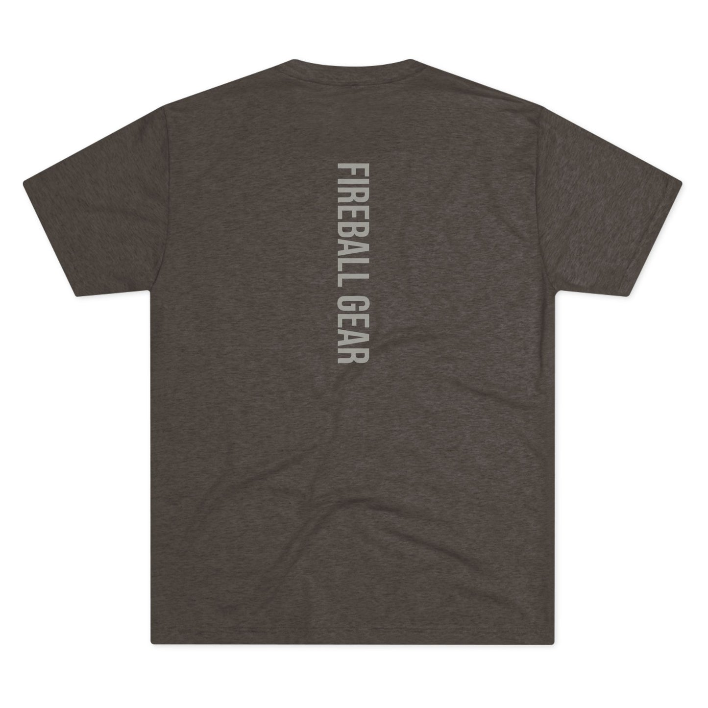 Fireball Gear - Flame &amp; Gear - Gris y blanco - Camiseta unisex de mezcla triple