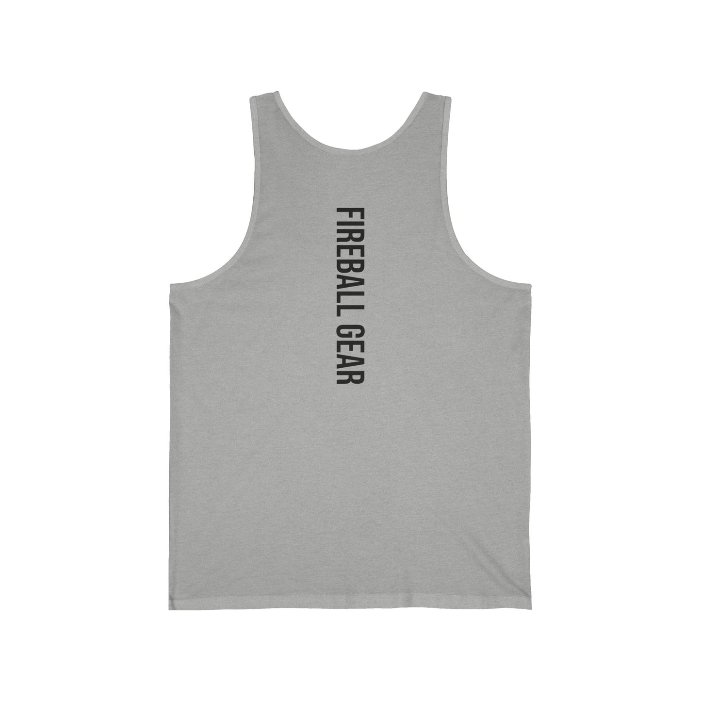 Camiseta sin mangas unisex Fireball Gear - Flame &amp; Gear - Negra