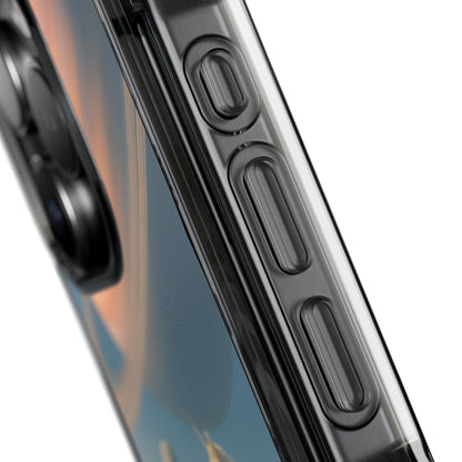 Fundas magnéticas transparentes de impacto para iPhone con diseño de unicornio cósmico