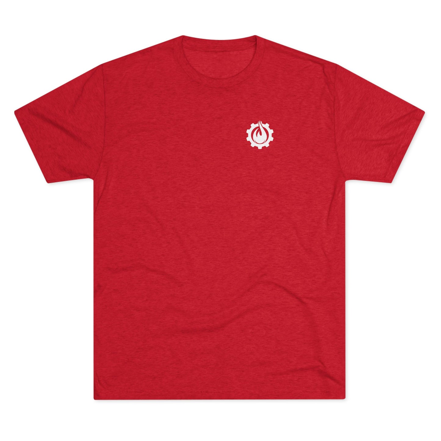Fireball Gear - Flame &amp; Gear - Camiseta unisex de mezcla triple blanca