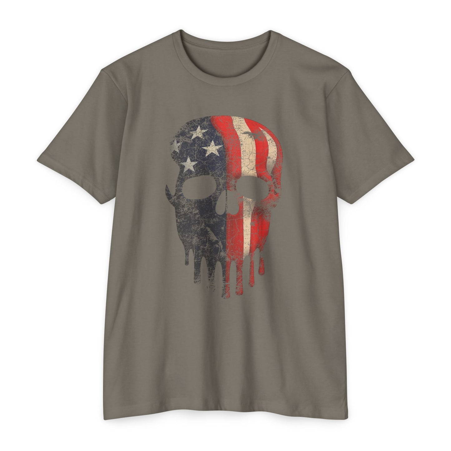 Bemalter Patriotischer Totenkopf - Unisex T-Shirt