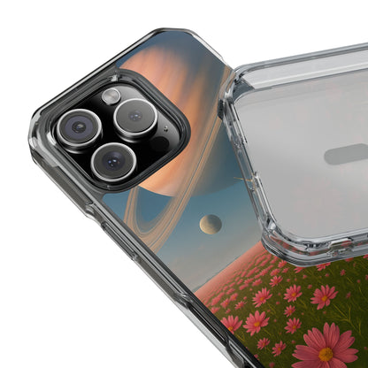 Fundas magnéticas transparentes de impacto para iPhone con diseño de unicornio cósmico