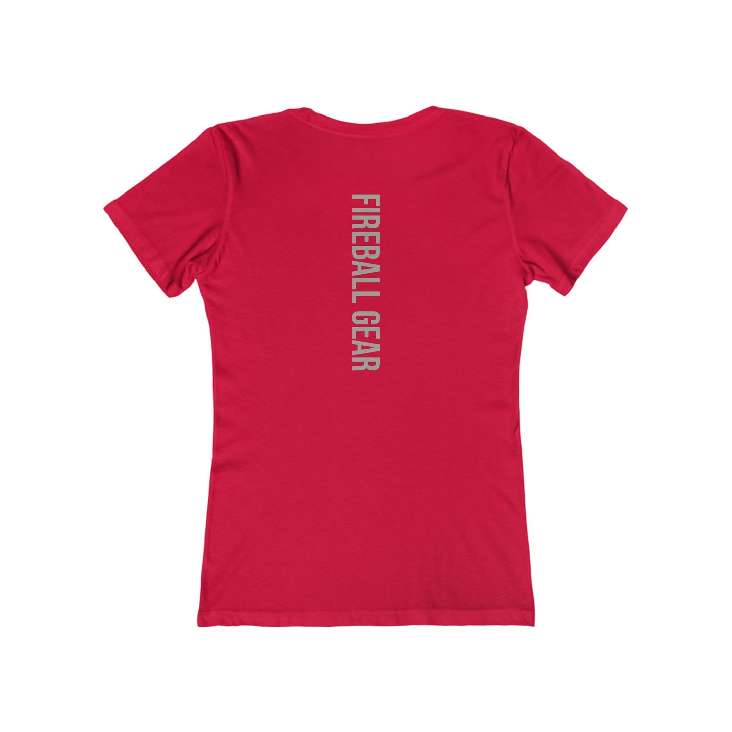 Fireball Gear - Flame &amp; Gear - Gris y blanco - Camiseta ajustada para mujer