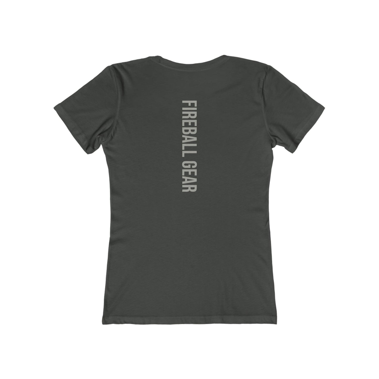 Fireball Gear - Flame &amp; Gear - Gris y blanco - Camiseta ajustada para mujer