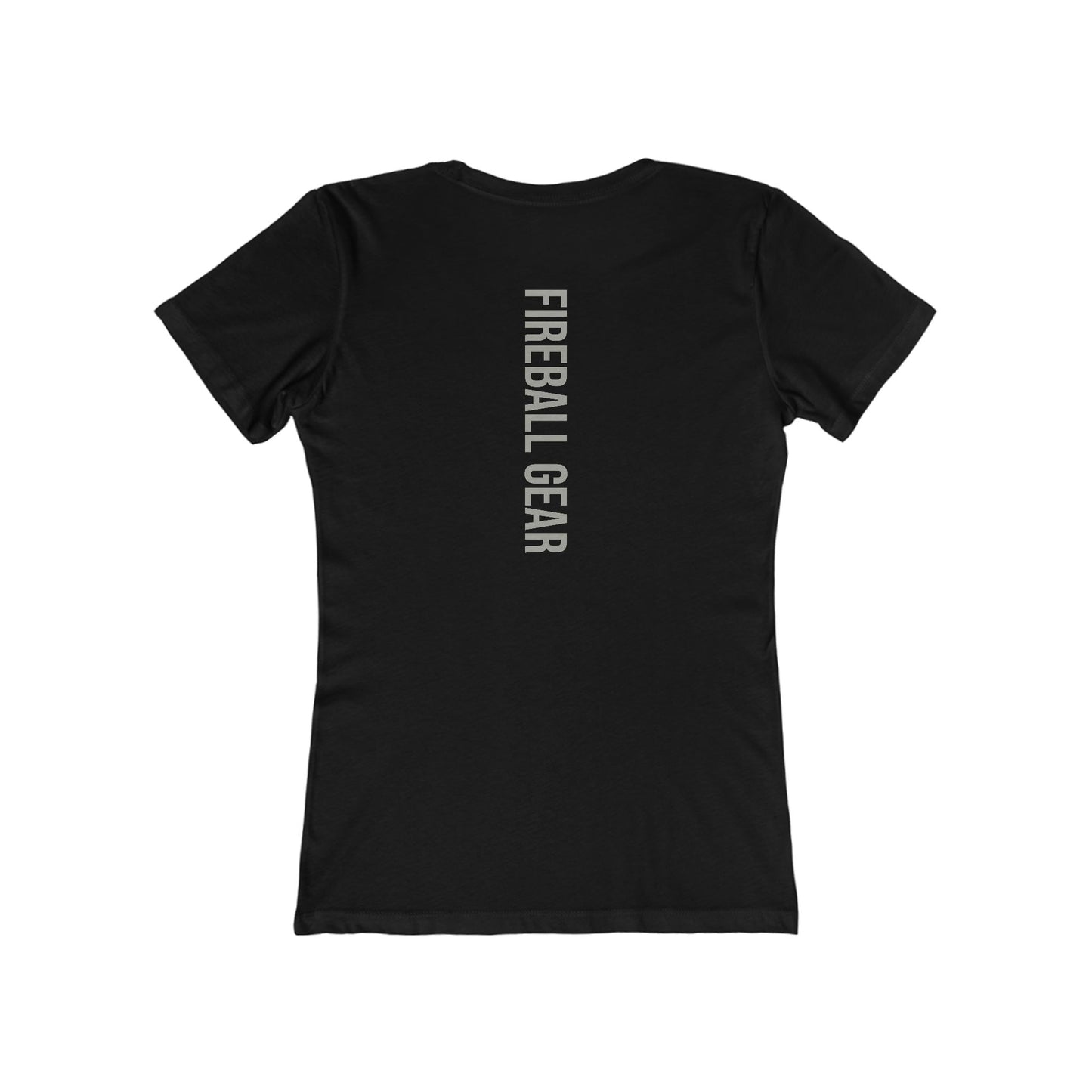 Fireball Gear - Flame &amp; Gear - Gris y blanco - Camiseta ajustada para mujer