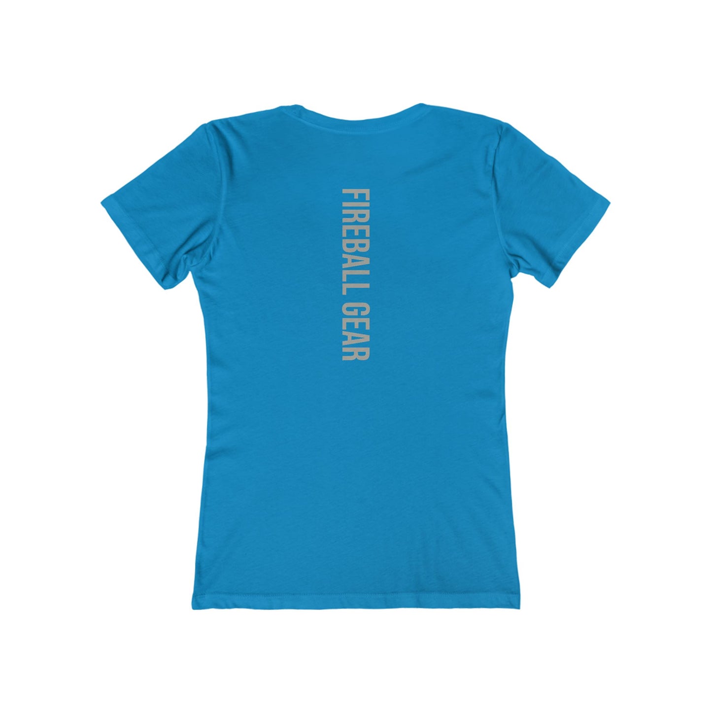 Fireball Gear - Flame &amp; Gear - Gris y blanco - Camiseta ajustada para mujer