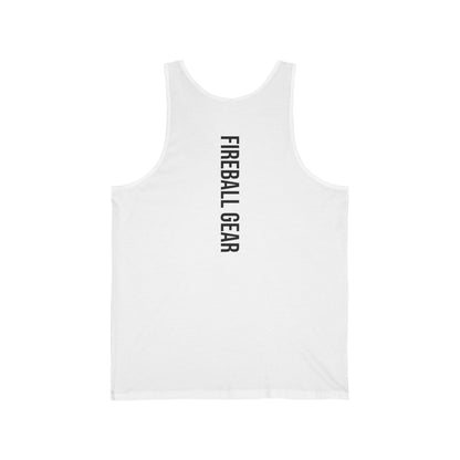 Camiseta sin mangas unisex Fireball Gear - Flame &amp; Gear - Negra