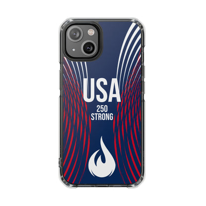 USA 250 Strong - Anniversary Edition - Magnetic Clear Impact iPhone Cases