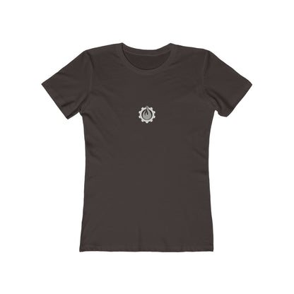 Fireball Gear - Flame &amp; Gear - Gris y blanco - Camiseta ajustada para mujer