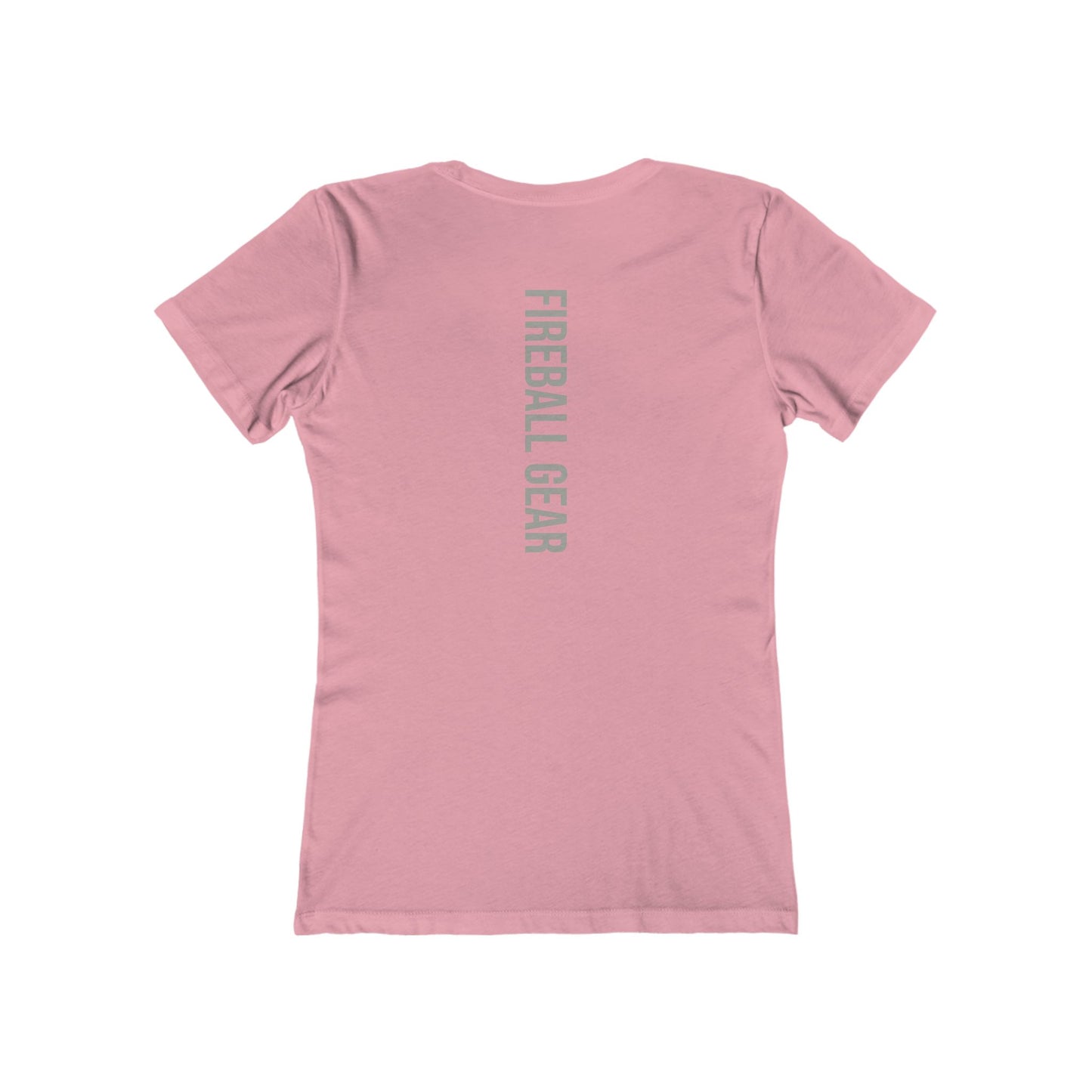 Fireball Gear - Flame &amp; Gear - Gris y blanco - Camiseta ajustada para mujer