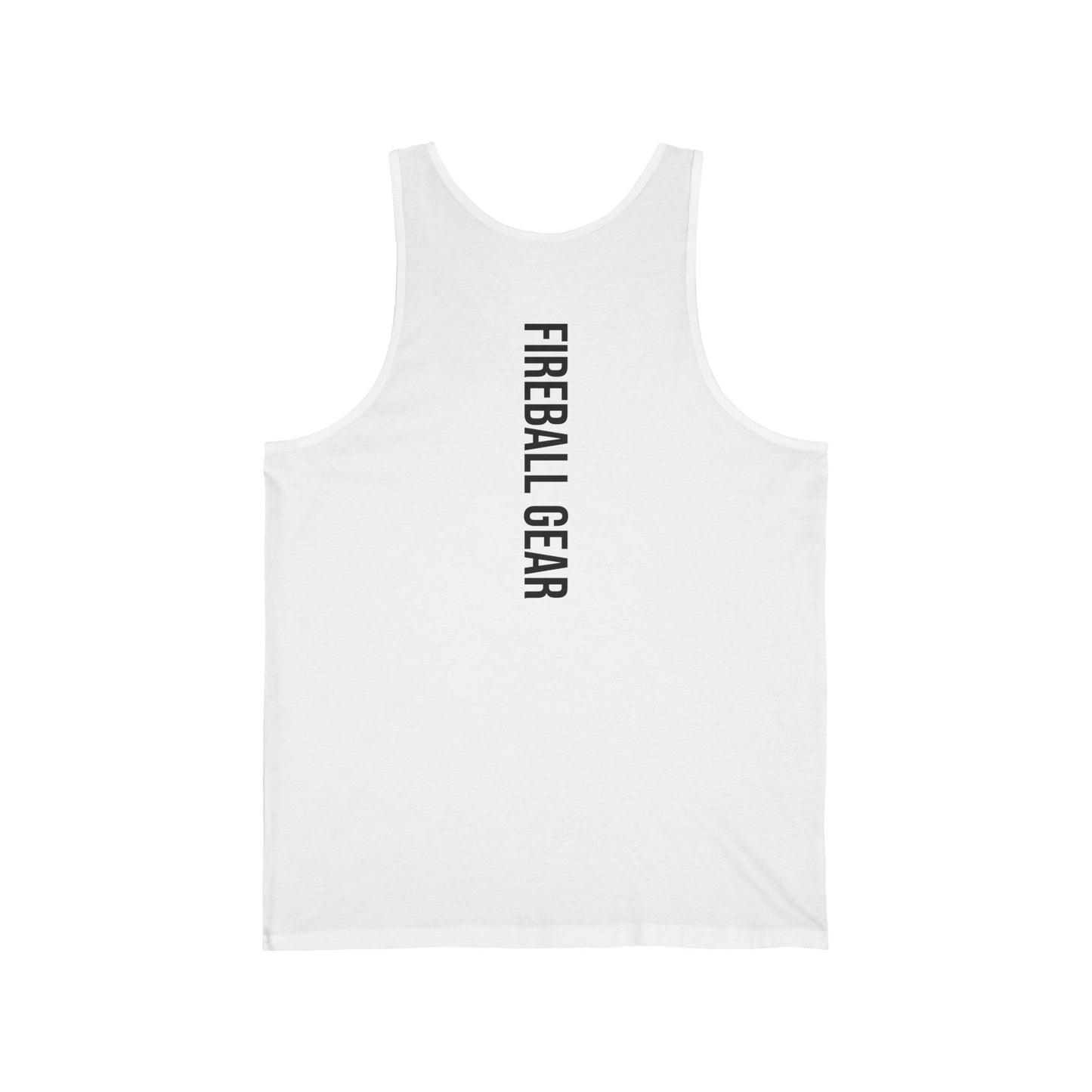 Camiseta sin mangas unisex Fireball Gear - Flame &amp; Gear - Negra