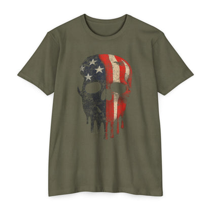Painted Patriotic Skull - Unisex T-shirt