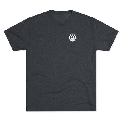 Fireball Gear - Flame &amp; Gear - Camiseta unisex de mezcla triple blanca