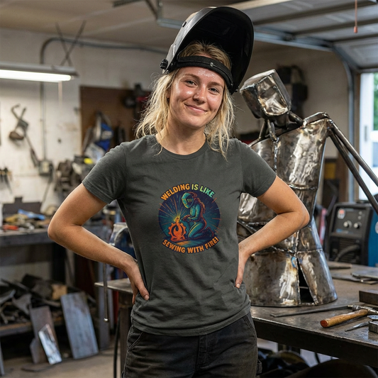 Schweißen ist wie Nähen mit Feuer - Damen Slim Fit T-Shirt