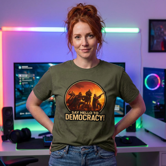 Hell Divers – Sag Hallo zur Demokratie! – Unisex T-Shirt