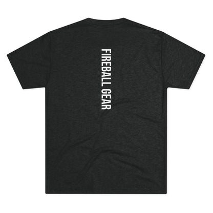 Fireball Gear - Flame &amp; Gear - Camiseta unisex de mezcla triple blanca