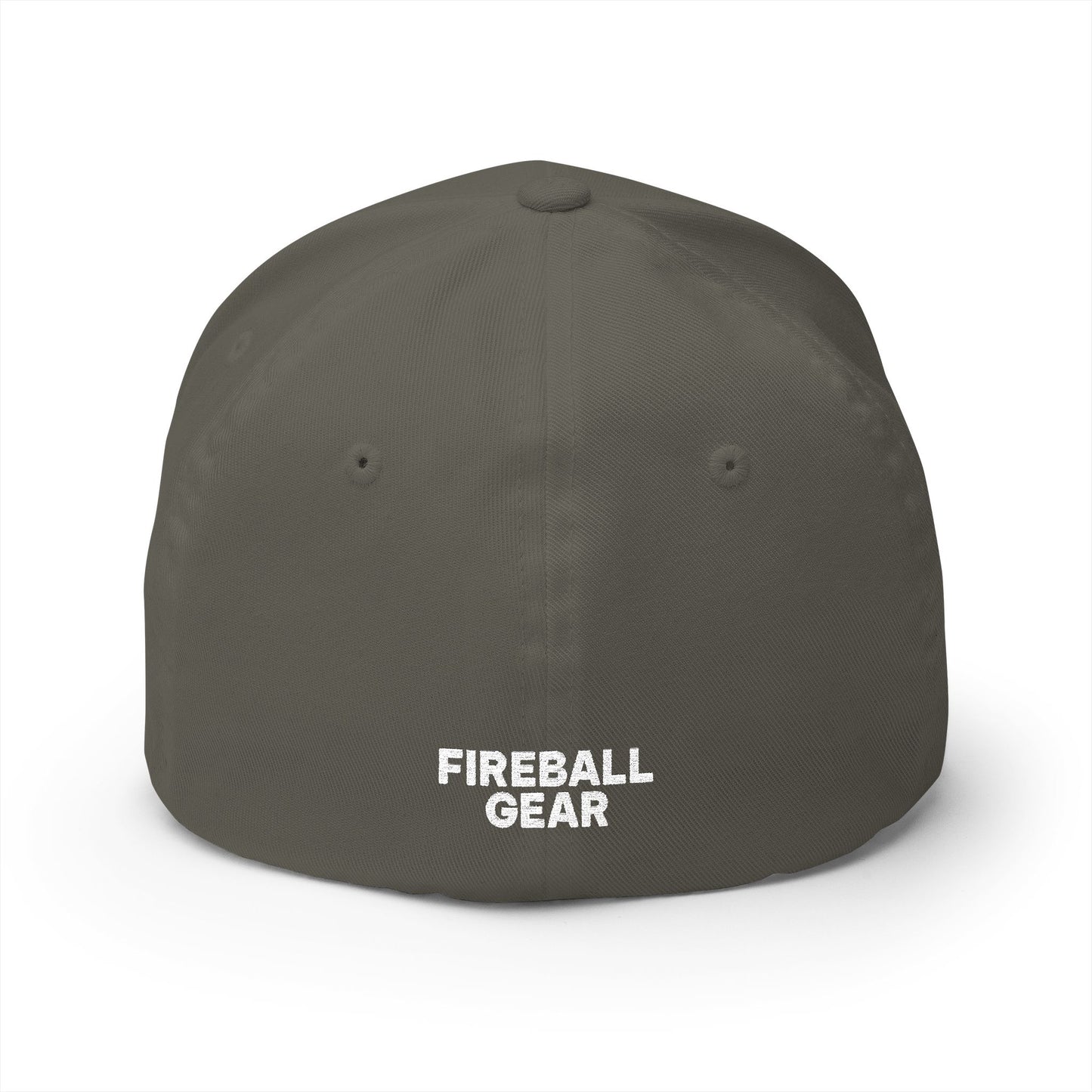 Beast Mode Series - Flame & Gear Circle - FlexFit Cap - Black & White