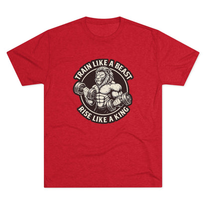 Beast Mode Serie - Trainiere wie ein Biest, erhebe dich wie ein König - Unisex Triblend T-Shirt