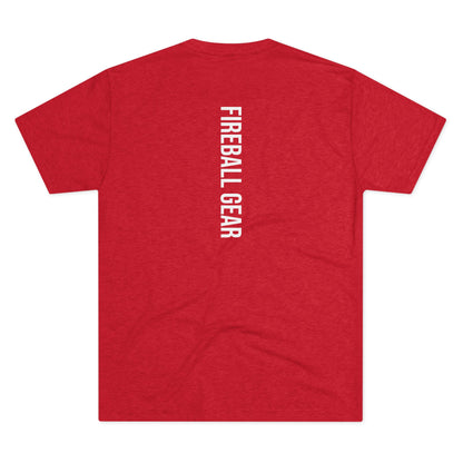 Fireball Gear - Flame & Gear Centered - White - Triblend T-shirt