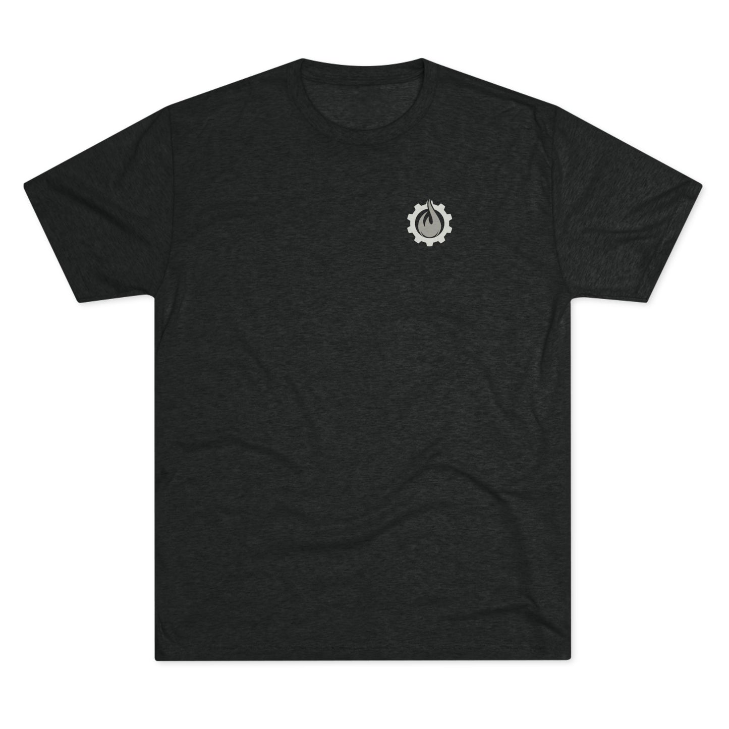 Fireball Gear - Flame &amp; Gear - Gris y blanco - Camiseta unisex de mezcla triple