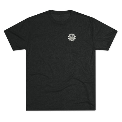 Fireball Gear - Flame &amp; Gear - Gris y blanco - Camiseta unisex de mezcla triple