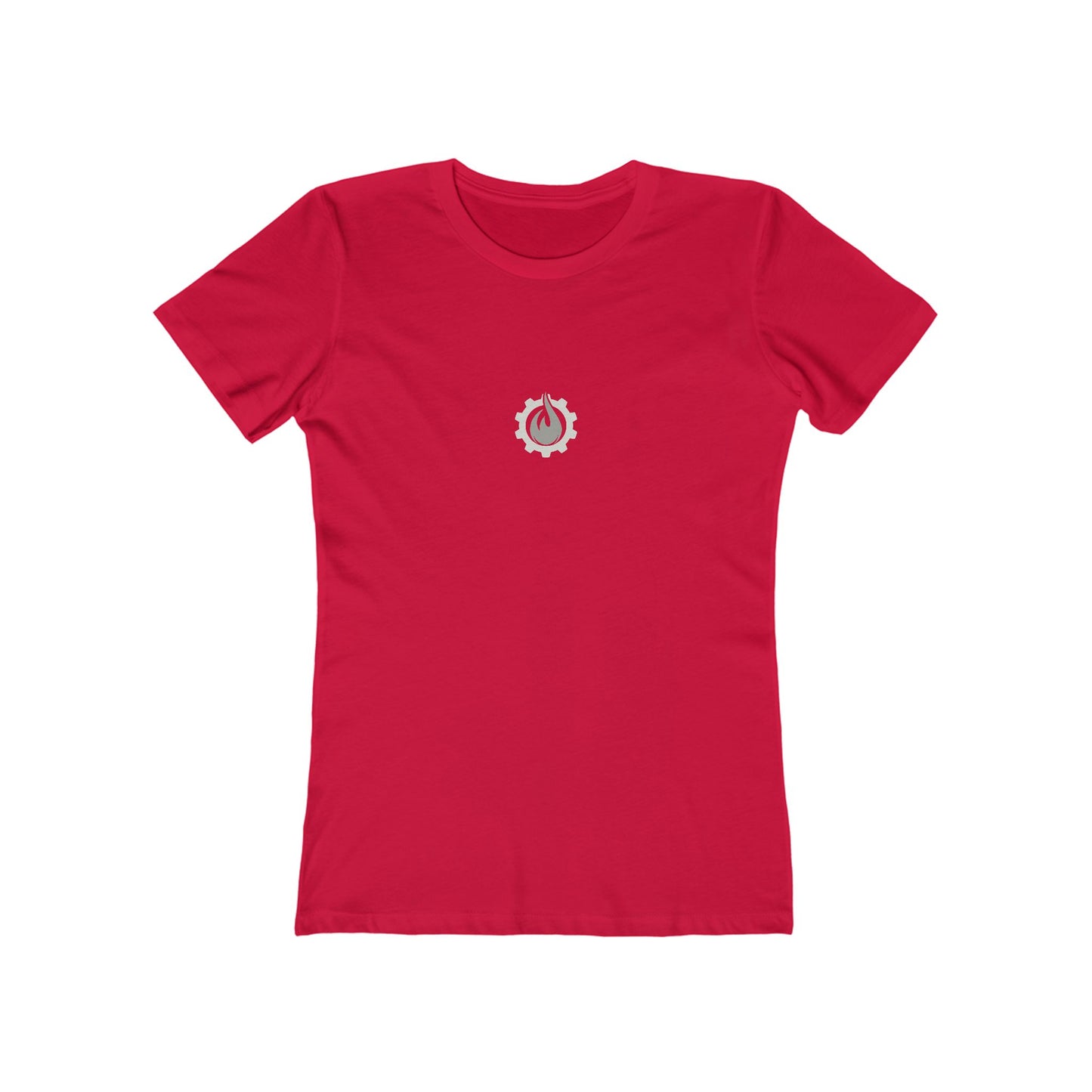 Fireball Gear - Flame &amp; Gear - Gris y blanco - Camiseta ajustada para mujer