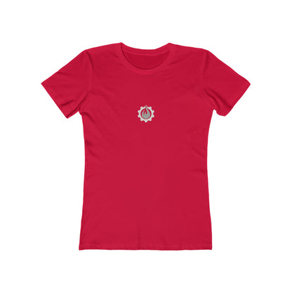 Fireball Gear - Flame &amp; Gear - Gris y blanco - Camiseta ajustada para mujer