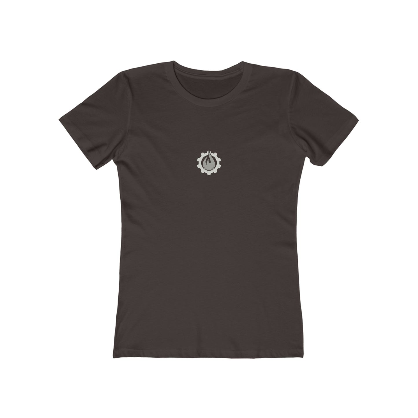 Fireball Gear - Flame &amp; Gear - Gris y blanco - Camiseta ajustada para mujer
