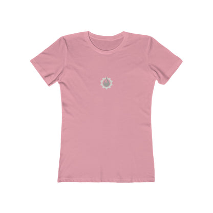 Fireball Gear - Flame &amp; Gear - Gris y blanco - Camiseta ajustada para mujer