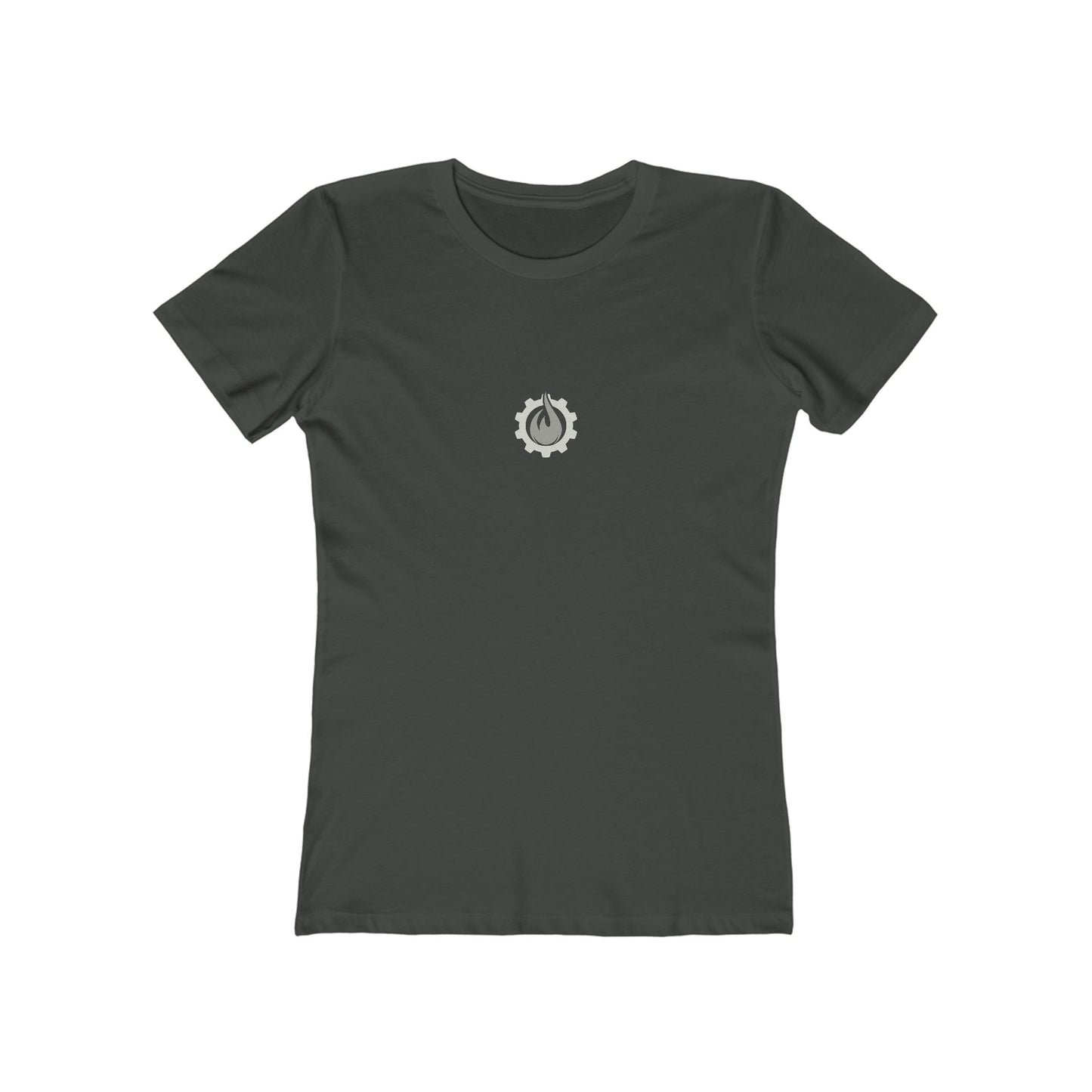 Fireball Gear - Flame &amp; Gear - Gris y blanco - Camiseta ajustada para mujer