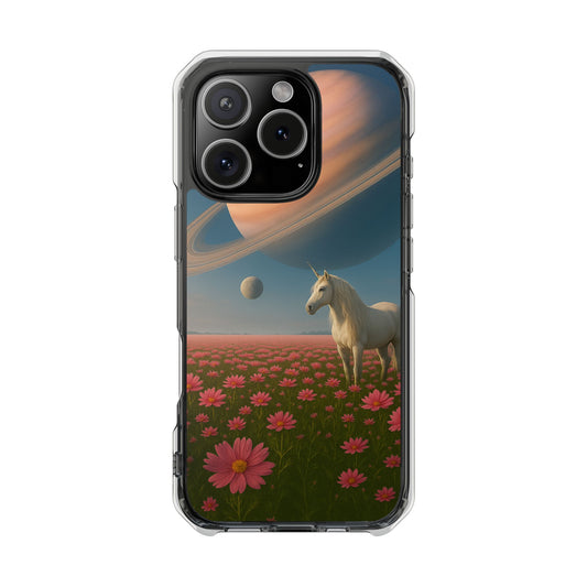 Cosmic Unicorn Dreamscape - Magnetische, durchsichtige iPhone-Hüllen