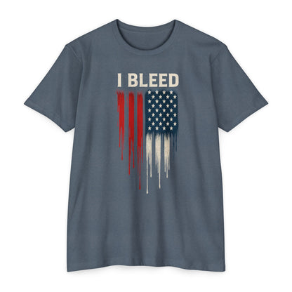 Ich blute - Rot, Weiß &amp; Blau - Unisex T-Shirt