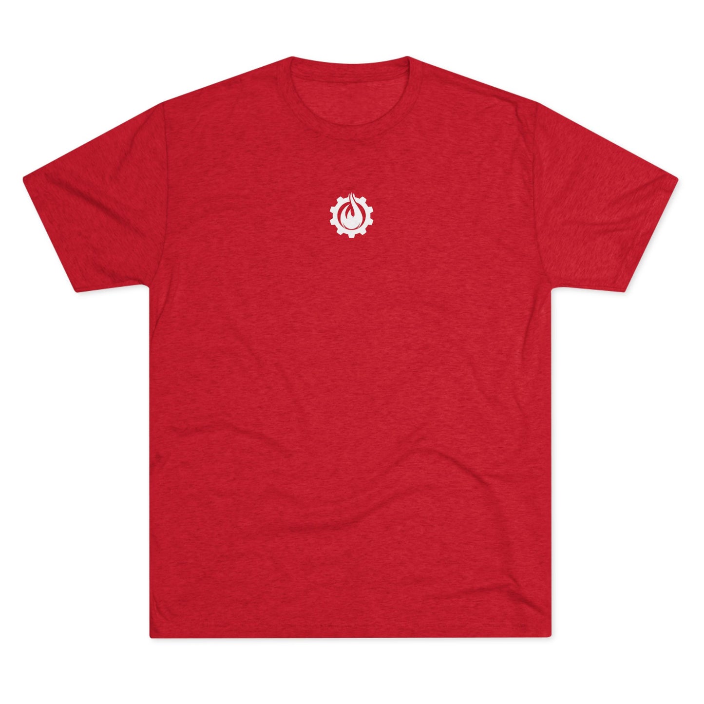 Fireball Gear - Camiseta unisex de mezcla triple blanca con llamas y engranajes
