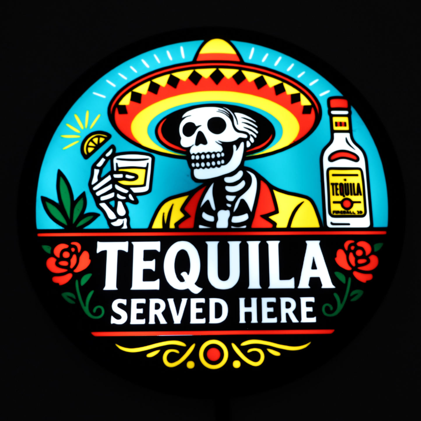 Aquí se sirve tequila - Letrero luminoso