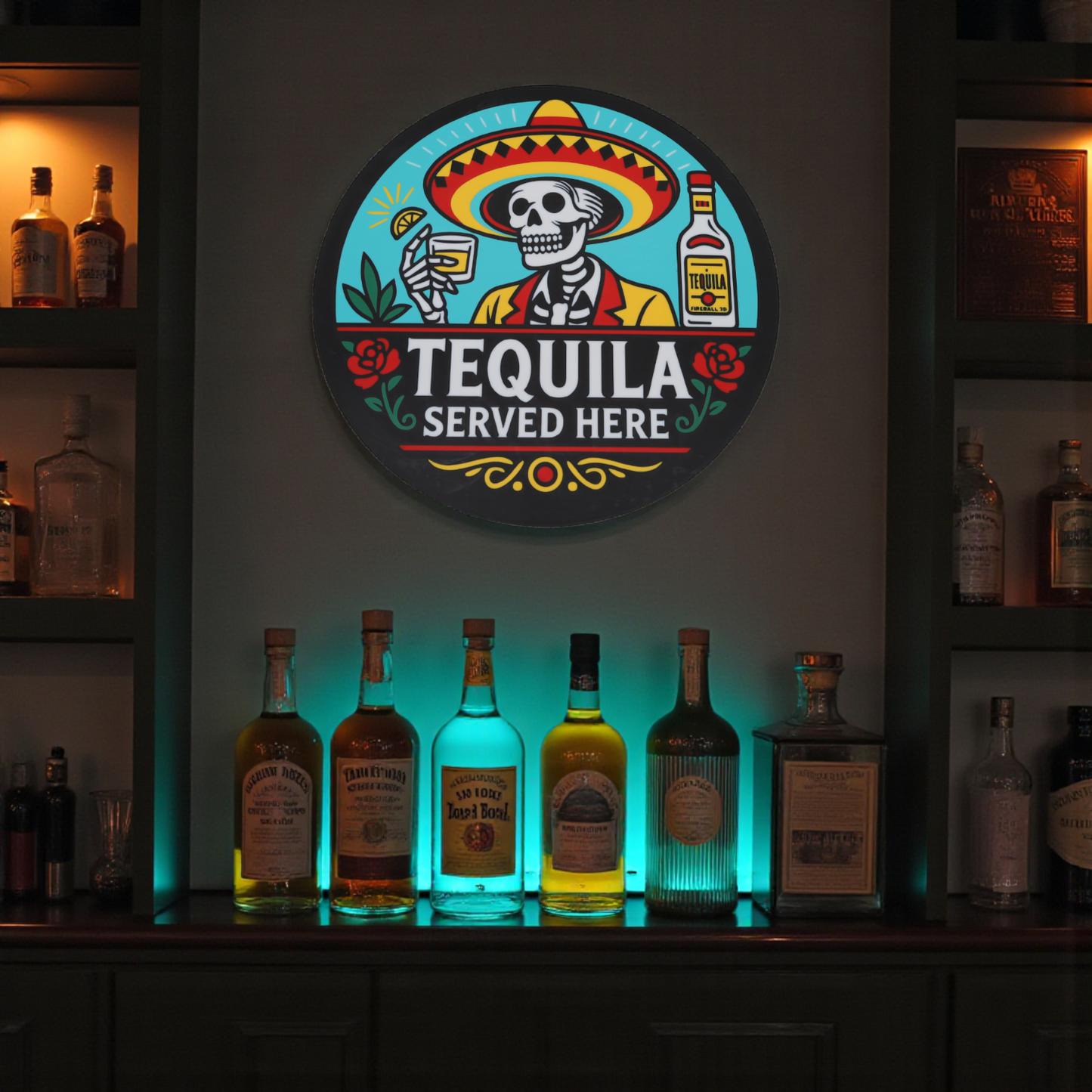 Aquí se sirve tequila - Letrero luminoso